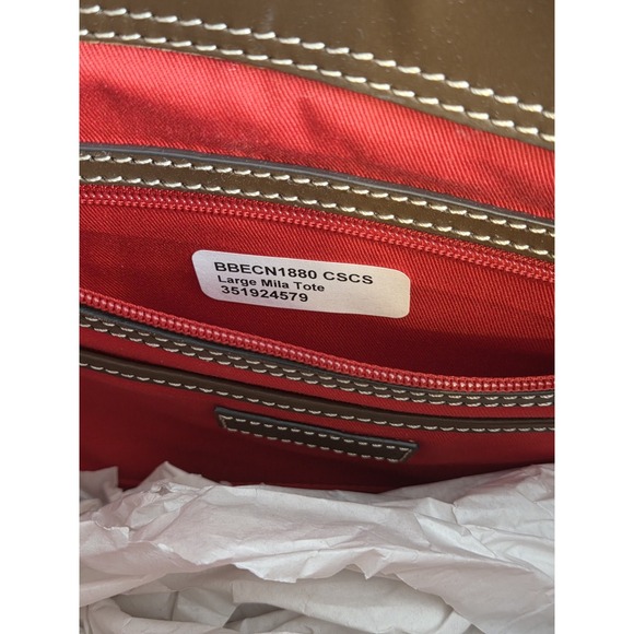 Dooney & Bourke Beacon Leather Large Mila Tote Chestnut Designer Old Money NEW - Picture 13 of 16